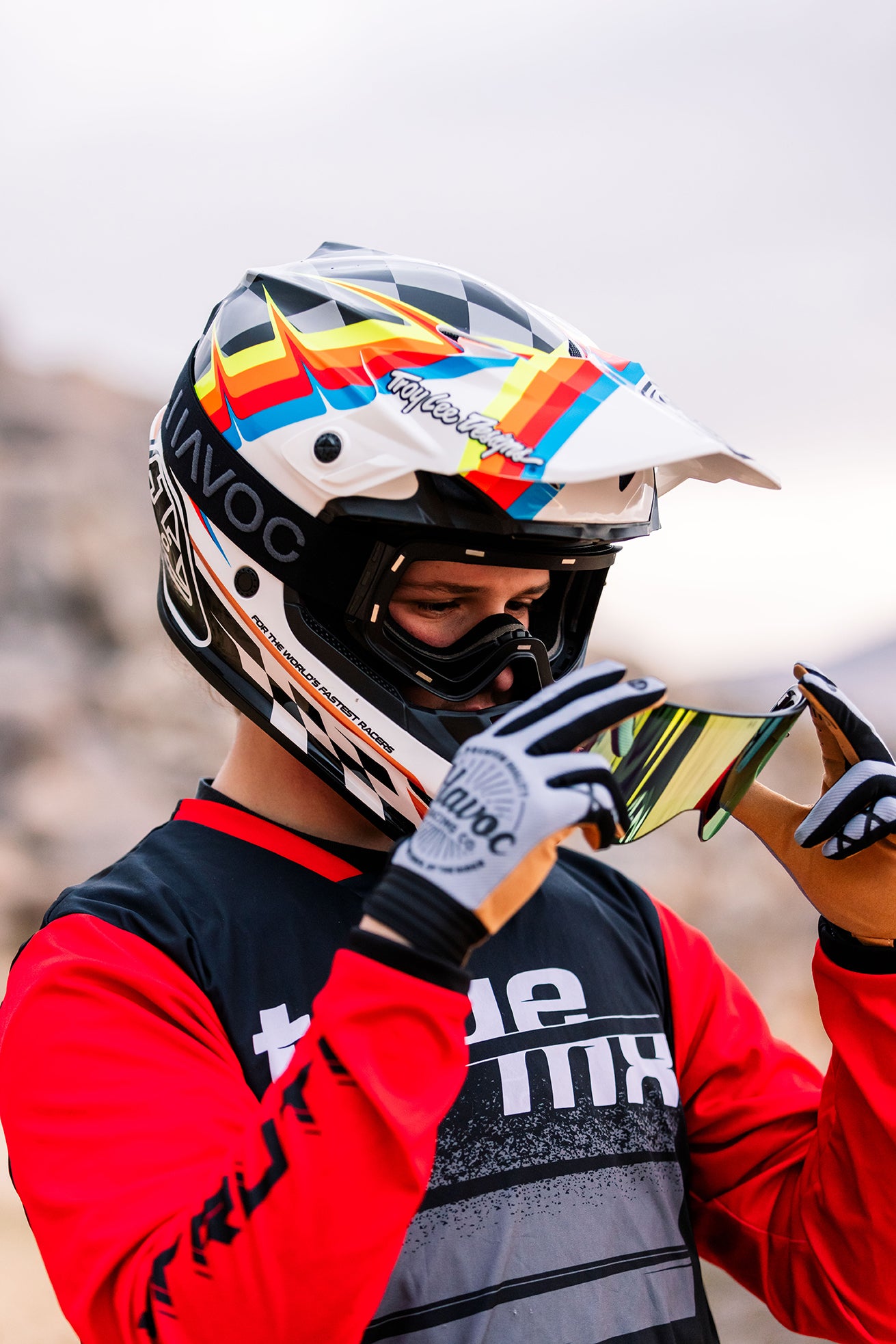 Dirt bike discount gloves and goggles